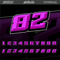 Sport racing number effect designs