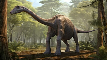 Obraz premium Tyrannosaurus dinosaur 3d render. AI generated art illustration. 