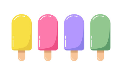 Sweet summer cute colorful kawaii style ice cream bars.
