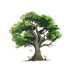 Tree isolated on a white background. Vector illustration of a tree.