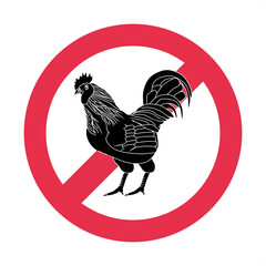  illustration for a sign prohibiting chickens from entering the area