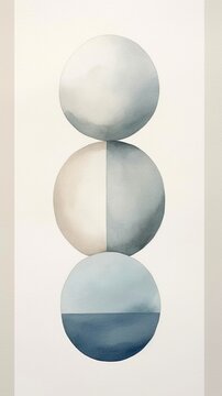 Abstract minimal rocks watercolor, ai