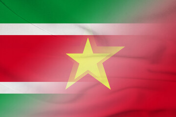 Suriname and Vietnam official flag transborder relations VNM SUR
