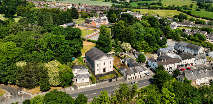Aerial view of The Presbyterian Church Gilford County Down Northern Ireland