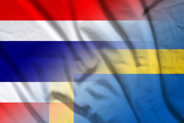 Fototapeta premium Thailand and Sweden state flag international negotiation SWE THA
