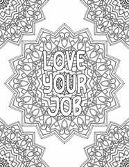 Appreciation Coloring sheet, Mandala Coloring Pages for Self-acceptance for Kids and Adults