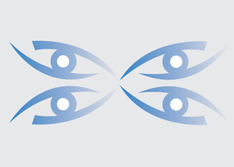 Obraz premium Simple abstract human eyes sets icon for company 