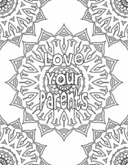 Printable Appreciation Coloring Pages, Mandala Coloring Pages for Self-care for Kids and Adults