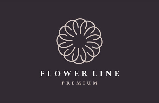 luxury beauty flower logo spa salon cosmetics brand. circular flower .