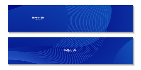 set of banners. simple blue wave gradient vector background for business