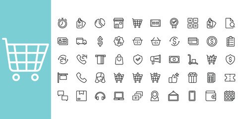 Ecommerce icon set simple with pixel perfect