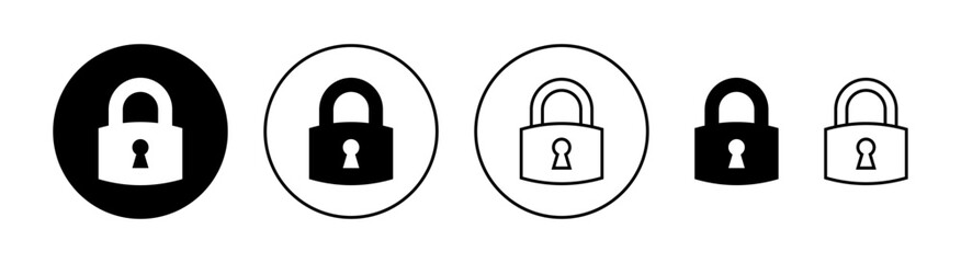 Lock icon set  for web and mobile app. Padlock sign and symbol. Encryption icon. Security symbol