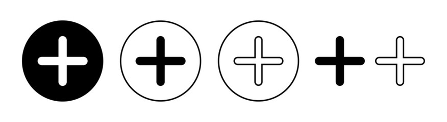 Plus Icon set for web and mobile app. Add plus sign and symbol