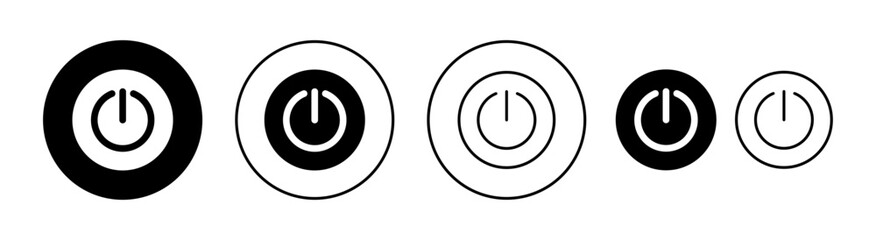Power icon set for web and mobile app. Power Switch sign and symbol. Electric power