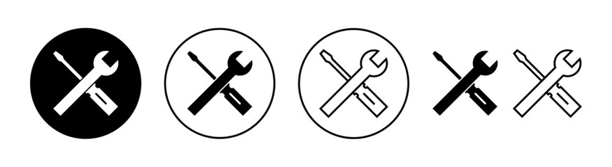 Repair tools icon set for web and mobile app. tool sign and symbol. setting icon. Wrench and screwdriver. Service