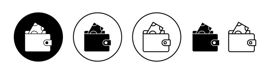 Wallet icon set  for web and mobile app. wallet sign and symbol