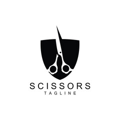 Scissors Logo, Shaver Vector, Simple Barber Shop Design, Icon, Background, Symbol, Template