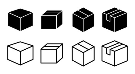 Box icon set illustration. box sign and symbol, parcel, package