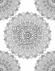 Printable Motivational Quote Coloring Pages, Mandala Coloring Pages for Self-love for Kids and Adults
