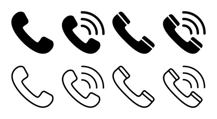 Call icon set illustration. telephone sign and symbol. phone icon. contact us