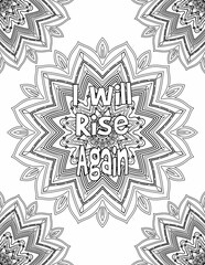 Motivational Quote Coloring Pages, Mandala Coloring Pages for Mindfulness and Relaxation for Kids and Adults