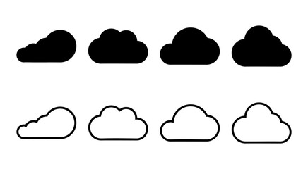 Cloud icon set illustration. cloud sign and symbol