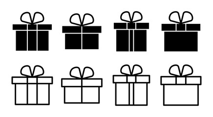 Gift icon set illustration. gift sign and symbol. birthday gift