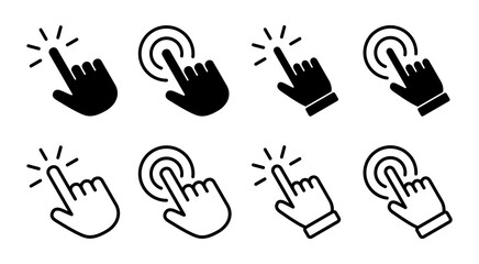 Fototapeta premium Hand click icon set illustration. pointer sign and symbol. hand cursor icon