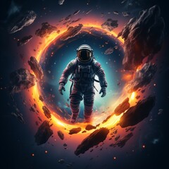 astronaut in the space illustration