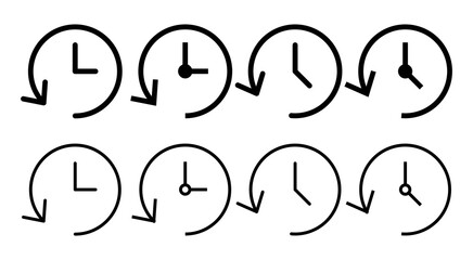 History icon set  illustration. recent event history sign and symbol