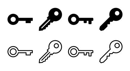 Key icon set illustration. Key sign and symbol.