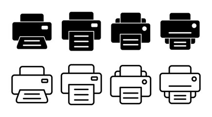 Print icon set illustration. printer sign and symbol