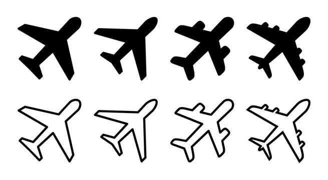Plane icon set illustration. Airplane sign and symbol. Flight transport symbol. Travel sign. aeroplane