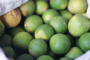 Pile of green lime for background