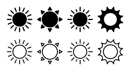Sun icon set illustration. Brightness sign and symbol.