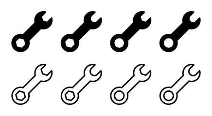 Fototapeta na wymiar Wrench icon set illustration. repair icon. tools sign and symbol