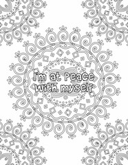 Motivational Coloring Pages, Mandala Coloring Pages for Mindfulness and Relaxation for Kids and Adults