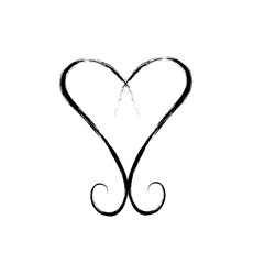 Heart doodle, heart clipart 