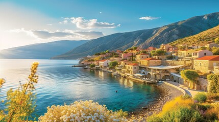 Fototapeta na wymiar Beautiful summers day on the Greek island of Symi in the Dodecanese Greece Europe