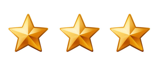 Obraz premium Three Gold Stars, Isolated Clipart Illustration, Generative AI
