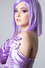 Foto beauty purple makeup