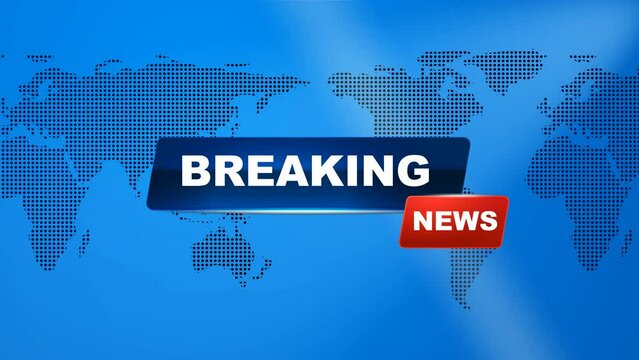 Breaking News intro Template animation moving digital world Map live broadcast news on television. news generic Political program, Live breaking news report. News media background Virtual Studio.