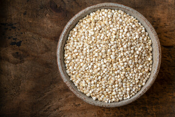 Uncooked White Quinoa in a Bowl
