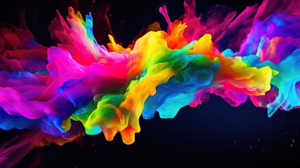 Colorful abstract spray in the air, Generative Ai