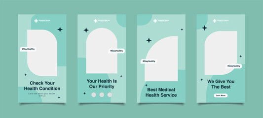  Medical Social Media Post Template, Editable Healthcare Social Media Banner Template. Social media post design free vector. Anyone can use This Design Easily,Banner,Poster,Instagram story - obrazy, fototapety, plakaty