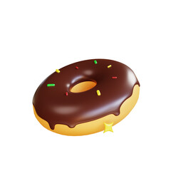 Chocolate Donut 3D Icon