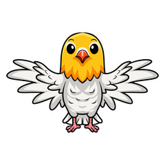 Cute opaline pale fallow lovebird cartoon flying