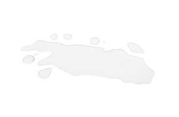 Puddle of pure water on white background