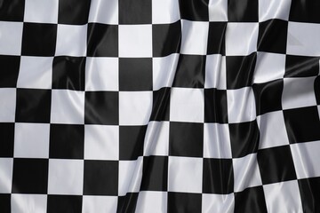 Obraz premium Checkered satin fabric as background, closeup view