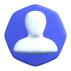 3D icon of the profile for user interface isolated on a transparent background